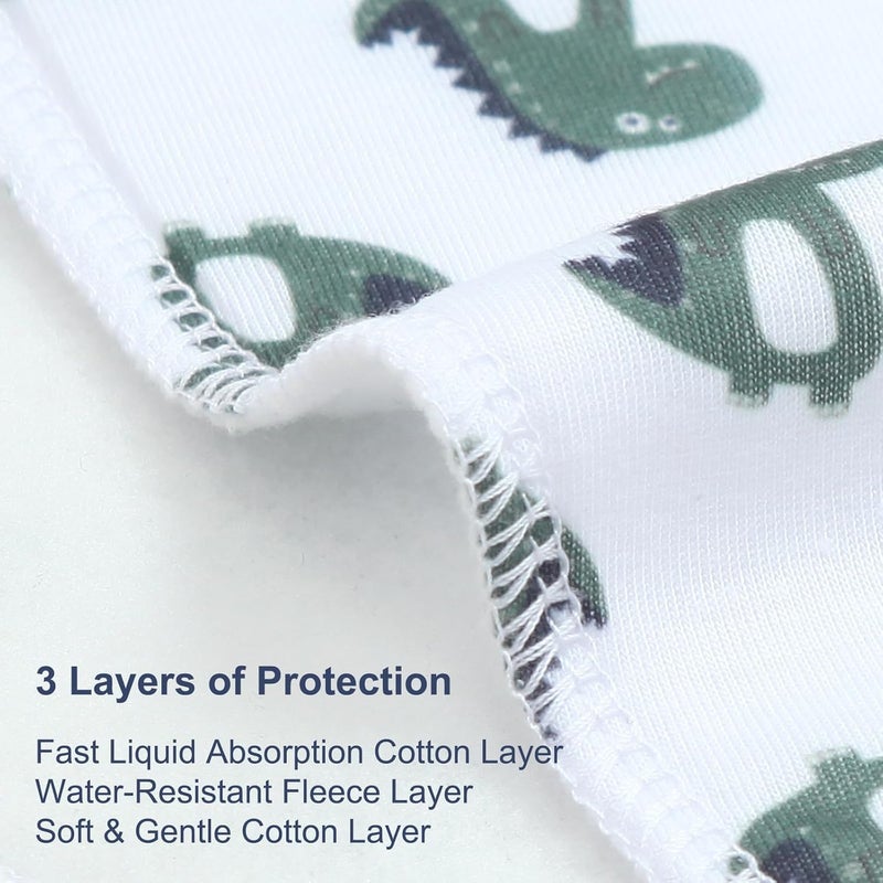 Benoxine 2-in-1 Burp Cloths and Baby Bibs - 6 Pack Large Super Absorbent Soft Cotton Burping Cloths for Spit Up, 3 Layers Thick Baby Burp Rags for Girls & Boys - Image 3